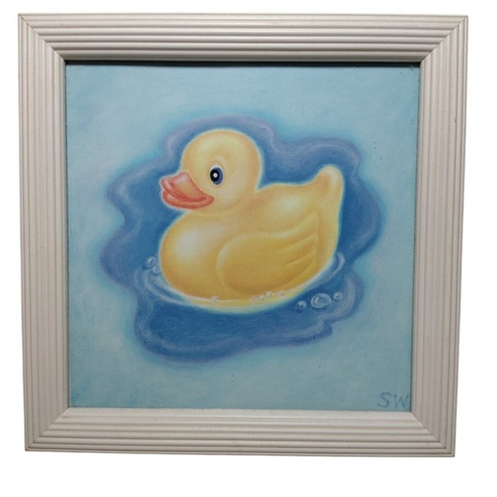 "Just Ducky" Vintage Framed Art Print by‎ Sue Williams  8¼″ Lithograph Limited
